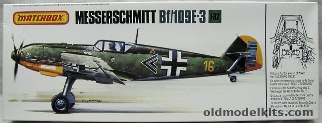 Matchbox 1/32 Messerschmitt Bf-109 E3/4 Emil - Adolf Galland JG26 / Slovakian Air Force JG52 1942 / 3/4 JG2 'Richthofen' France 1940, PK-502 plastic model kit